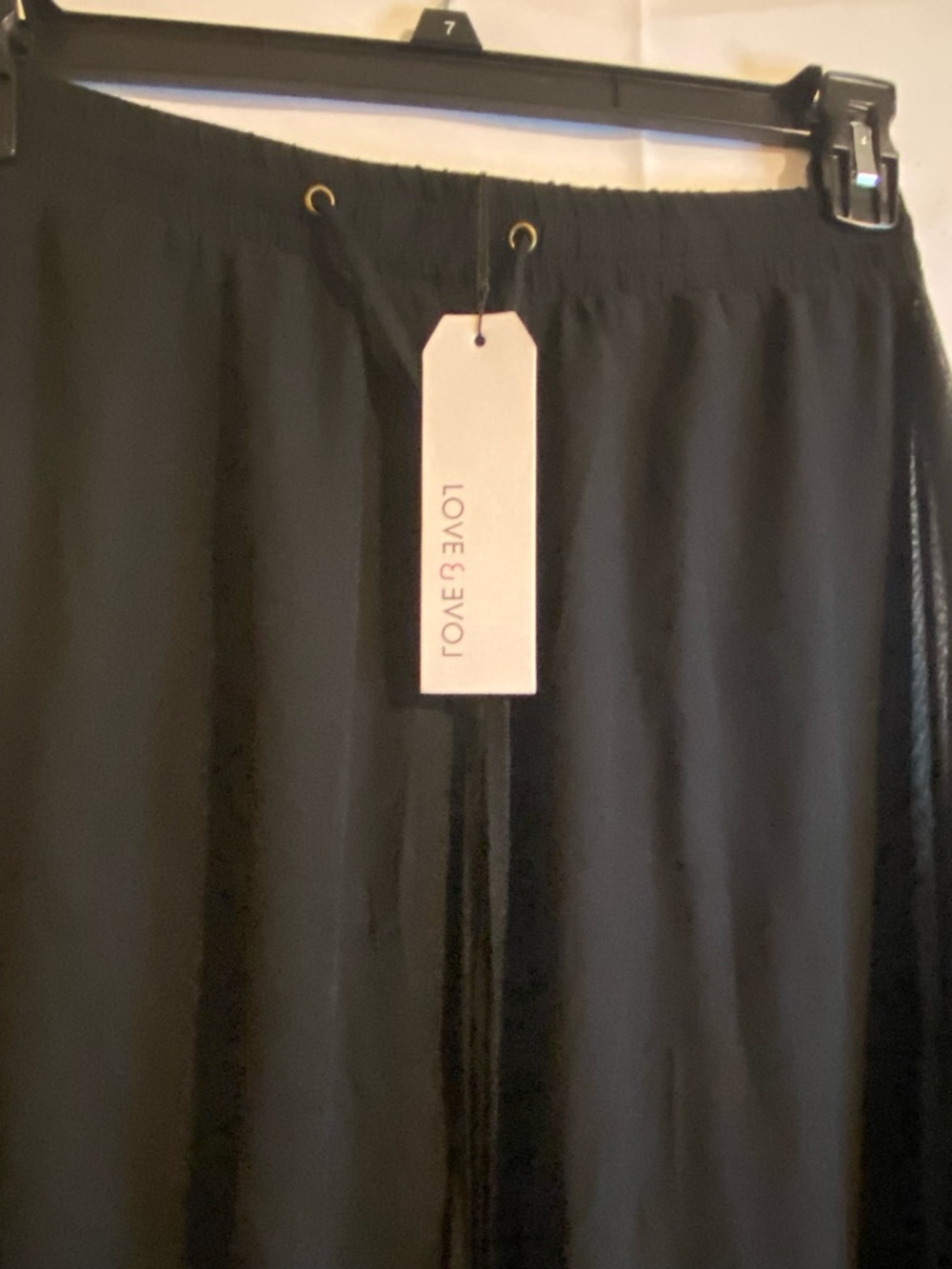 Black Maxi Skirt with Lace Hem and Adjustable Waist Sheer - Picture 8 of 10